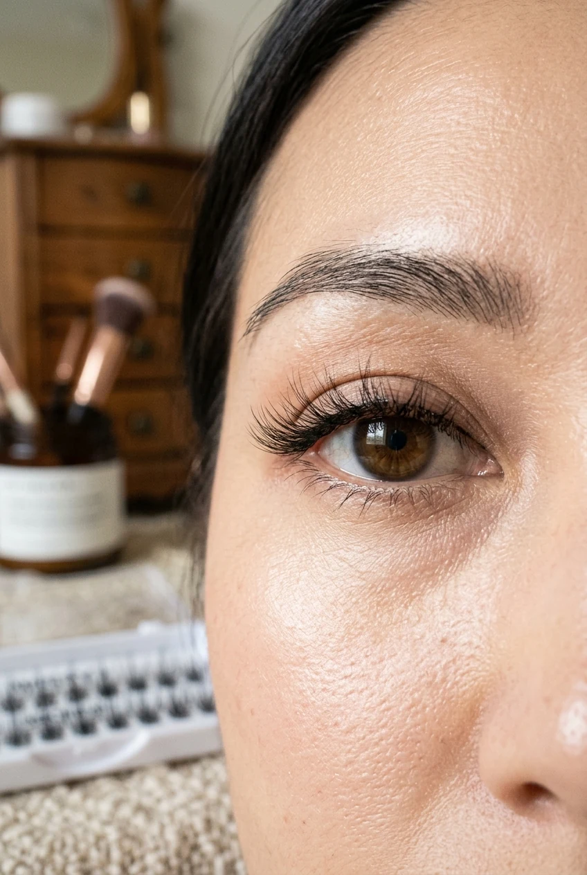 9. At-Home DIY Wispy Lash Cluster Set with Under-Lash Bonding - wispy lash set (AI Generated Image)
