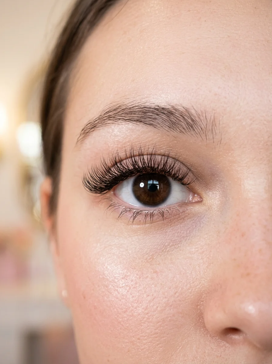 7. Wide-Awake Doll Eye Lash Extensions with Centered Apex Stacking - lashes aesthetic (AI Generated Image)