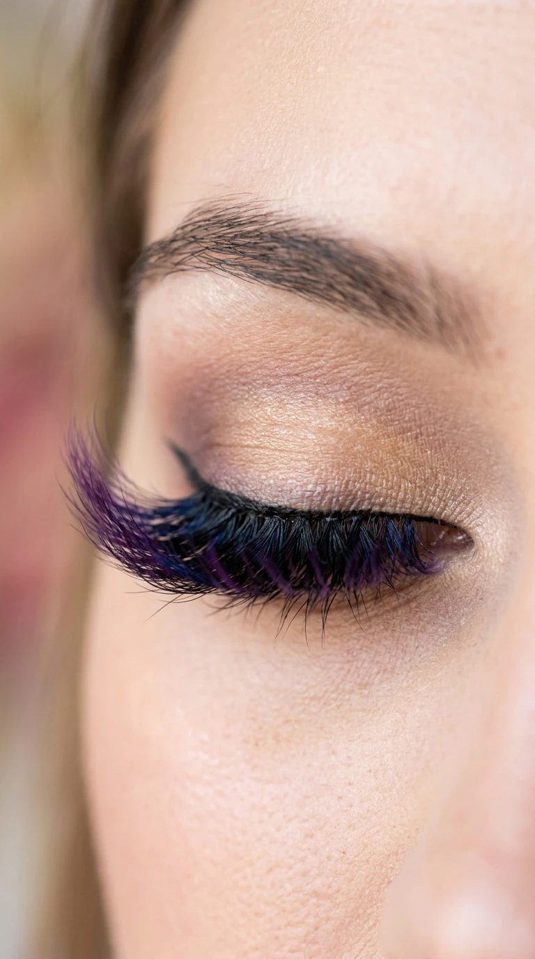 Dramatic ombré color-tipped mega volume eyelash extensions (AI Generated Image)