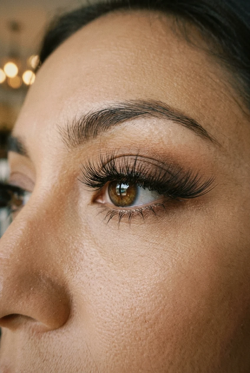 5. Dramatic Wispy Cat-Eye Set with Elongated Outer Wings - wispy lash set (AI Generated Image)