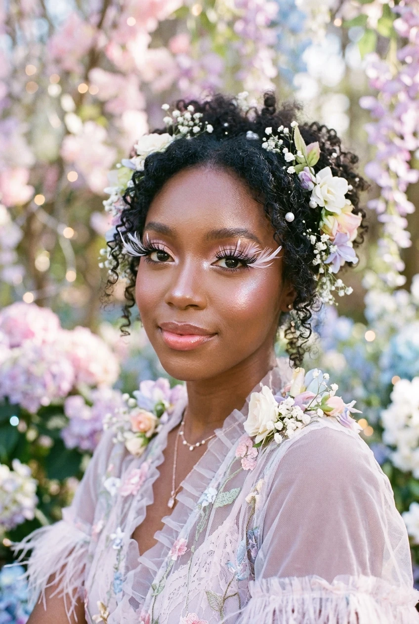 5. Fairycore Feathered Anime Lashes with Alternating Micro-Peaks - anime lashes black women (AI Generated Image)