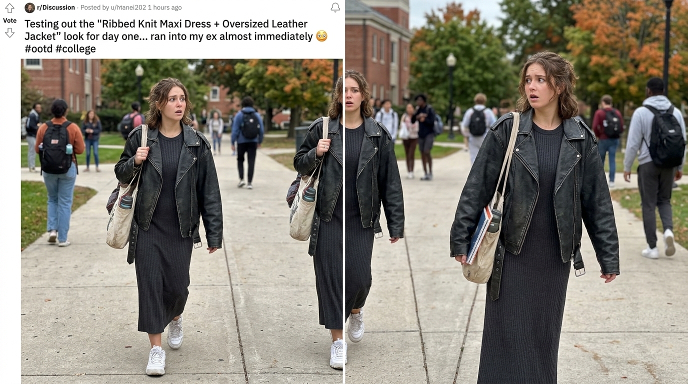 first day of school outfit - Plaid Shacket Layered Over Basic White Tee & Mom Jeans (AI Generated Image)