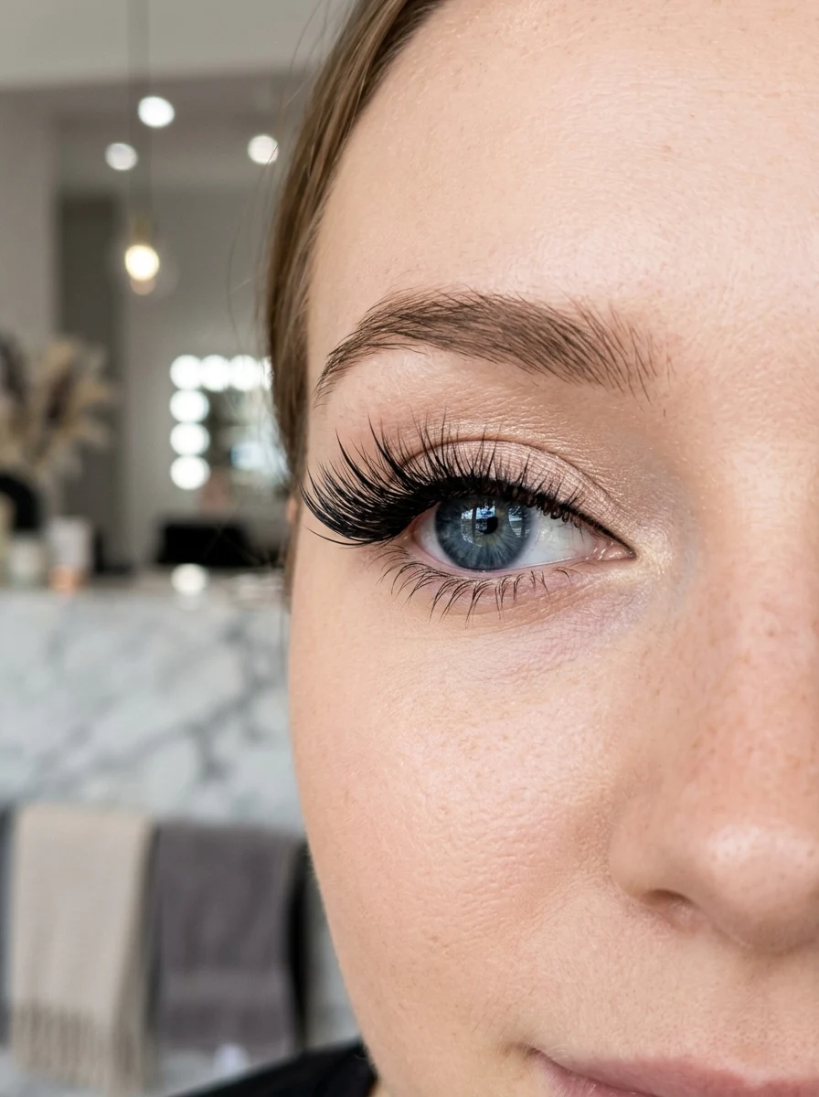 10 Best Anime Lash Maps for Every Eye Shape & Style (2026) 18 6. Flared Cat-Eye Anime Hybrid Map with Outer Corner Wing Extensions - anime lash map (AI Generated Image)