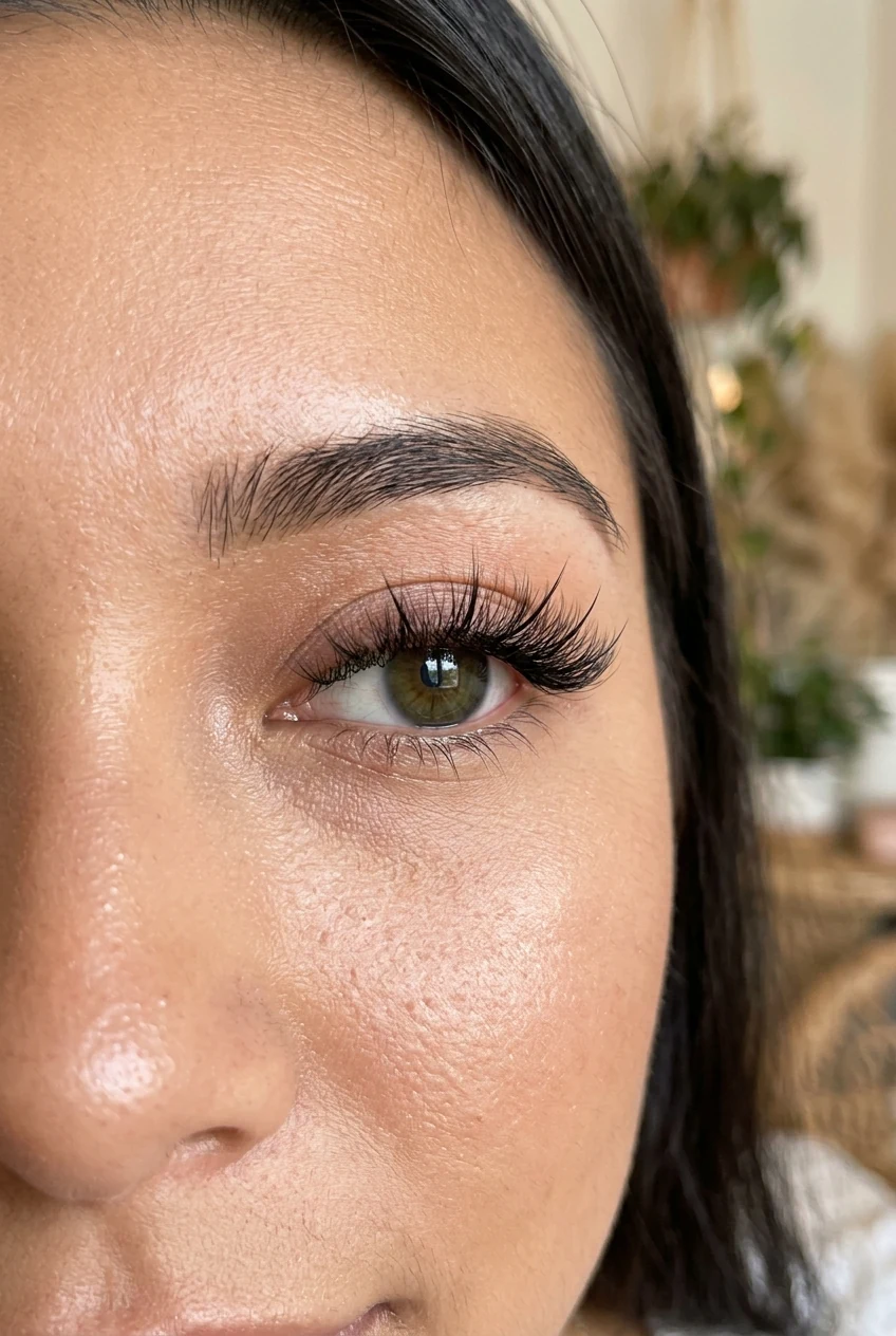 2. Fluffy Hybrid Wispy Set with Textured 3D-6D Volume Fans - wispy lash set (AI Generated Image)