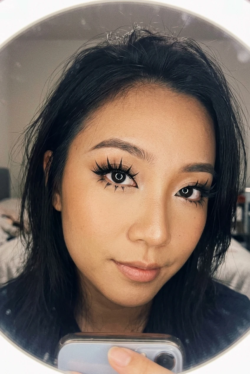2. High-Contrast Douyin Star Spike Lashes for Doll-Eye Lift - manhwa lashes (AI Generated Image)