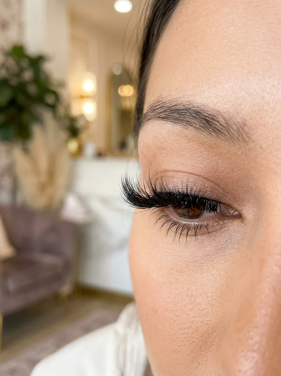 10. Hybrid Texture Lash Sets Blending C and D Curl Diamond Silks - lashes aesthetic (AI Generated Image)