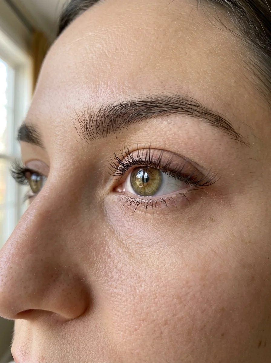 kitten eye natural lash map with subtle outer corner accent lengths (AI Generated Image)