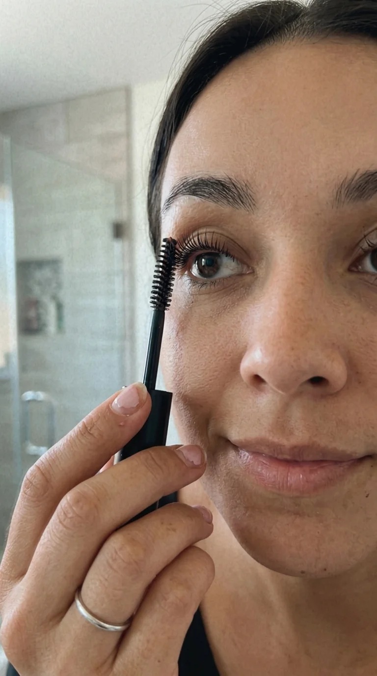 10 Secrets for Fluttery Long Lashes Without Extensions 22 Thermal Heat-Assisted Lash Wand Styling for long lashes (AI Generated Image)