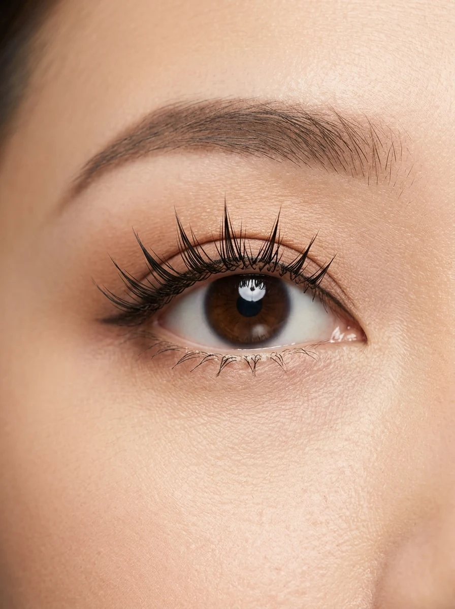 8. Subtle Monolid & Hooded Eye Manga Lash Map with Lifted D-Curl Peaks - manga lashes (AI Generated Image)