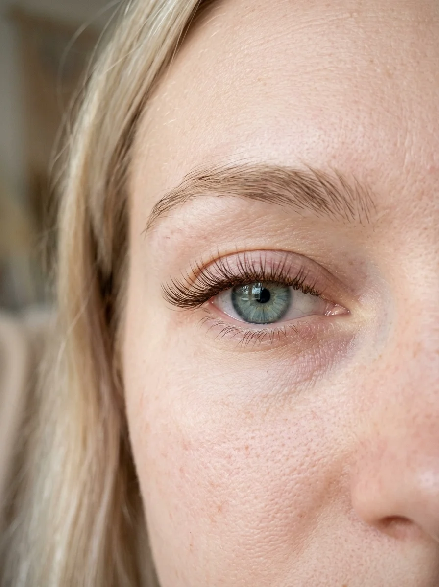mocha brown natural lash map using soft espresso lash fibers (AI Generated Image)