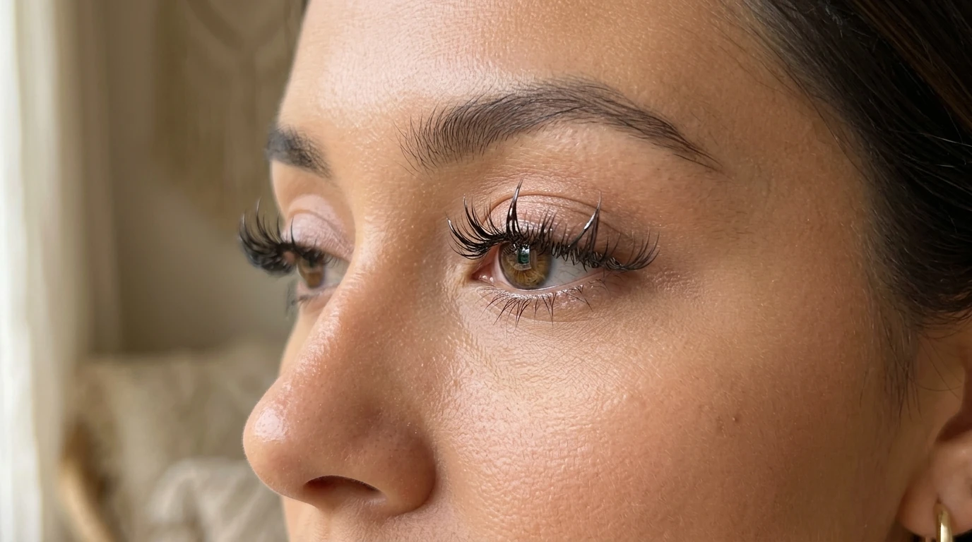9. Open-Eye Doll Wet Lash Map for Maximum Eye Brightening - wet look lashes (AI Generated Image)