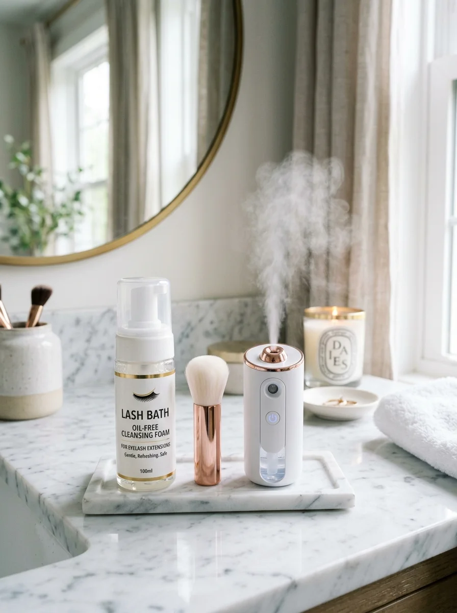 9. Oil-Free Foam Cleansing & Nanomister Retention Routine (AI Generated Image)
