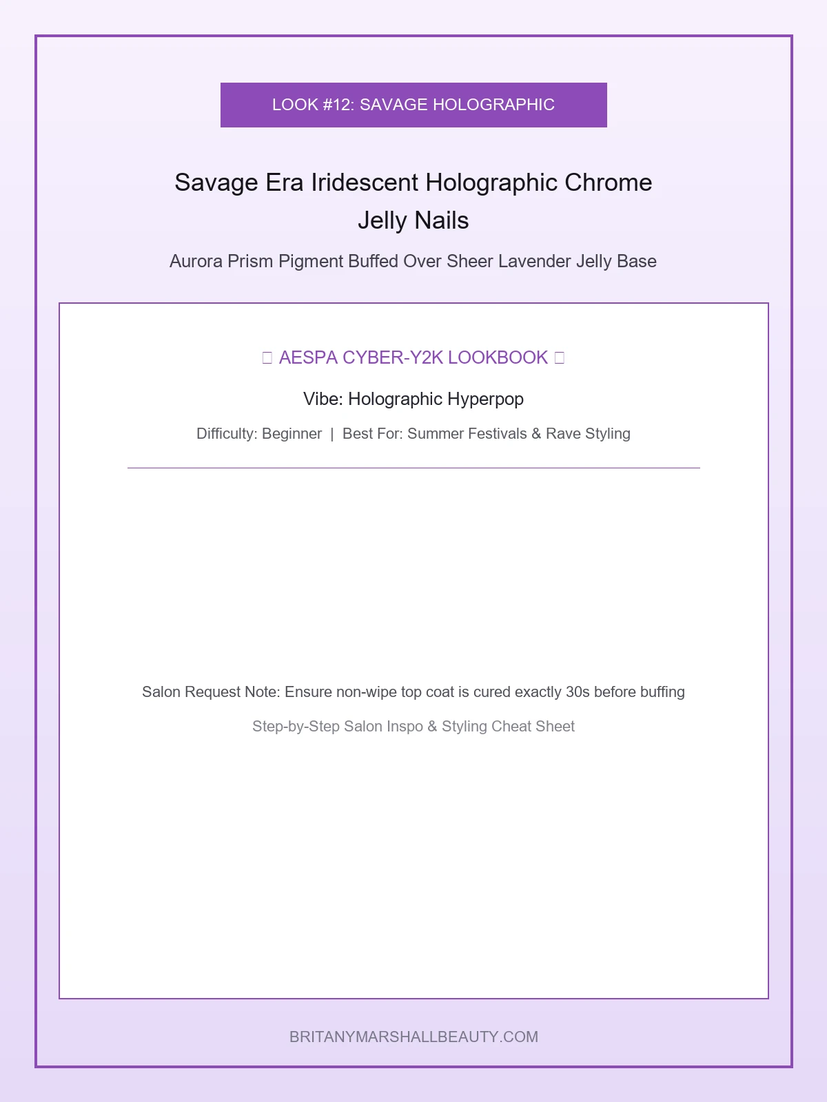 Savage Era Iridescent Holographic Chrome Jelly Nails - aespa nail designs (AI Generated Image)