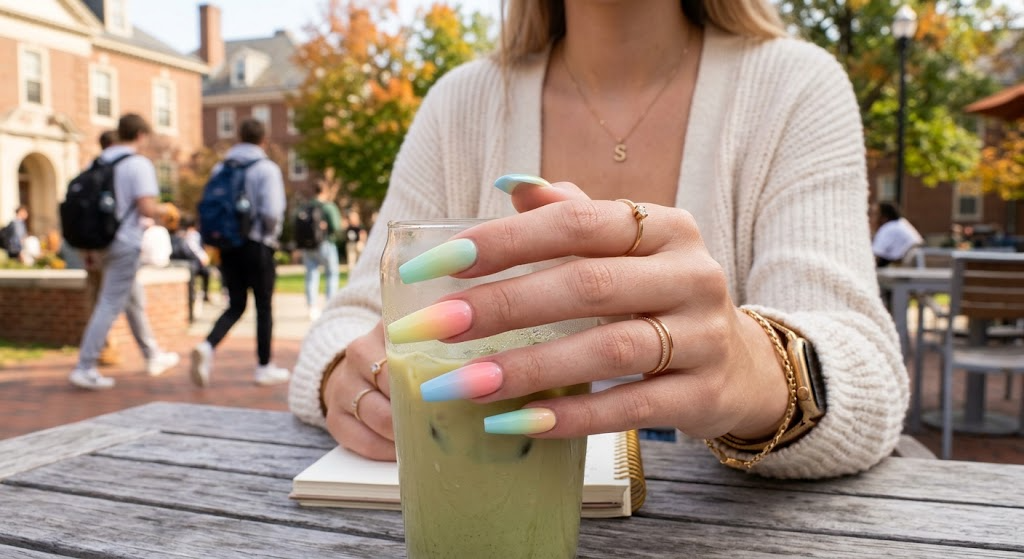 Pastel Neon Highlighter Gradient Ombre Nail Art