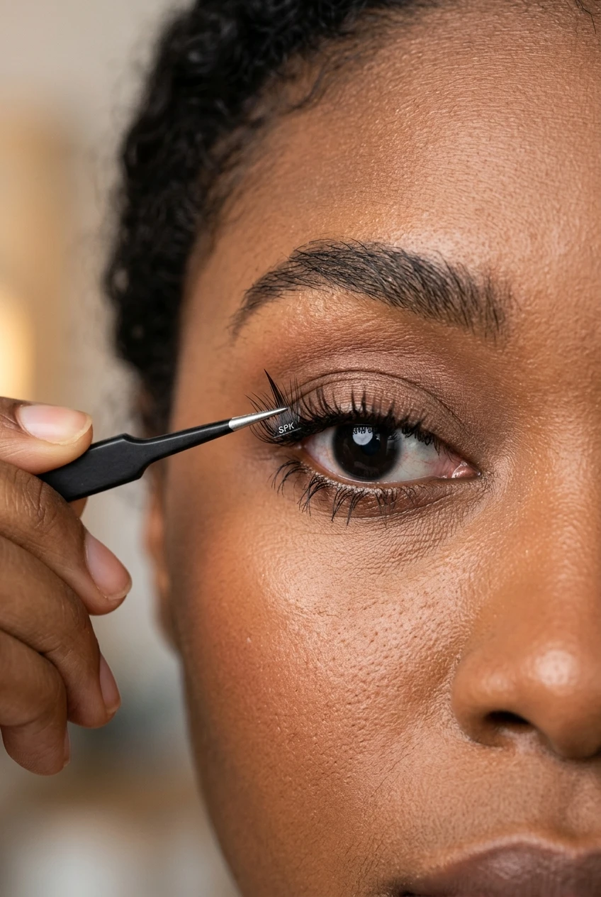 9. Seamless Under-Lash DIY Anime Clusters with Floating Center Spikes - anime lashes black women (AI Generated Image)