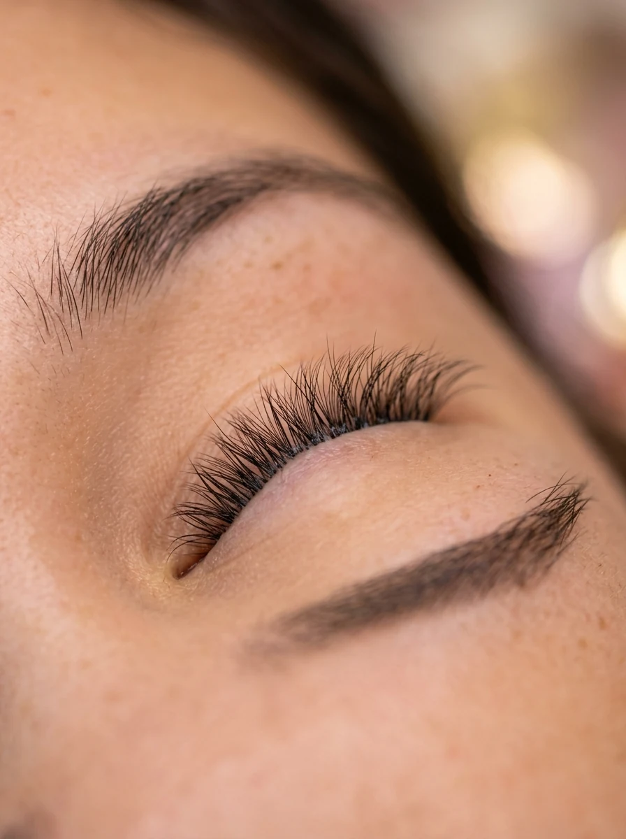 7. Wispy Hybrid-Textured Short Volume Fan Customization - short volume lash extensions (AI Generated Image)