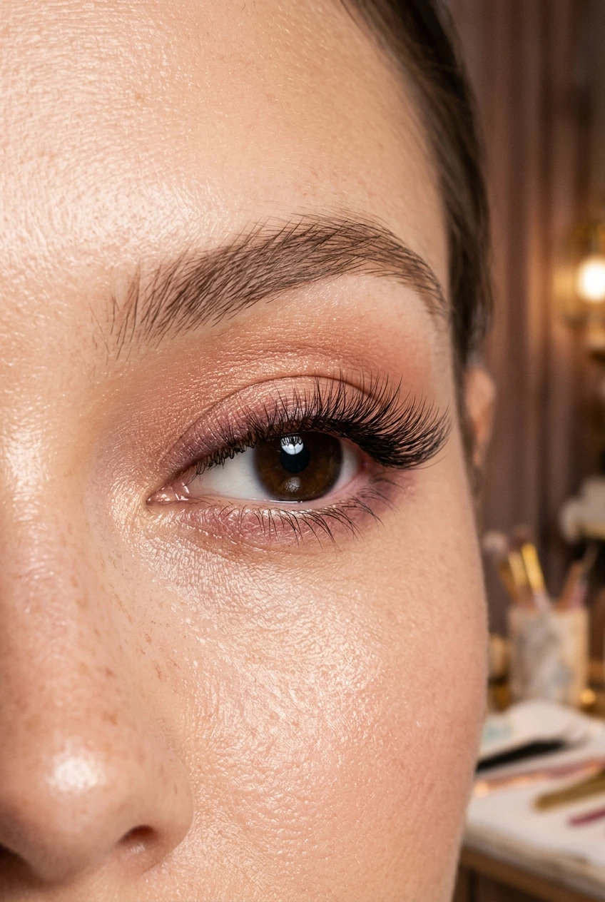 10 Best Short Volume Lashes for Everyday Wear & Soft Glam (2026) 14 2. Fluffy Kitten Eye Short Volume Set with Outer Wing Taper - short volume lashes (AI Generated Image)
