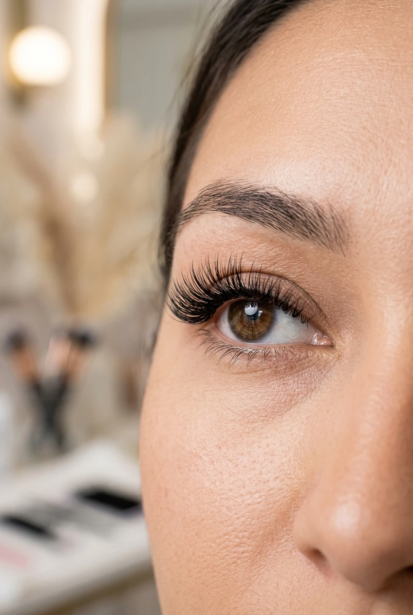 10 Best Short Volume Lashes for Everyday Wear & Soft Glam (2026) 22 10. M-Curl & L-Curl Short Volume for Deep-Set & Hooded Eyes - short volume lashes (AI Generated Image)