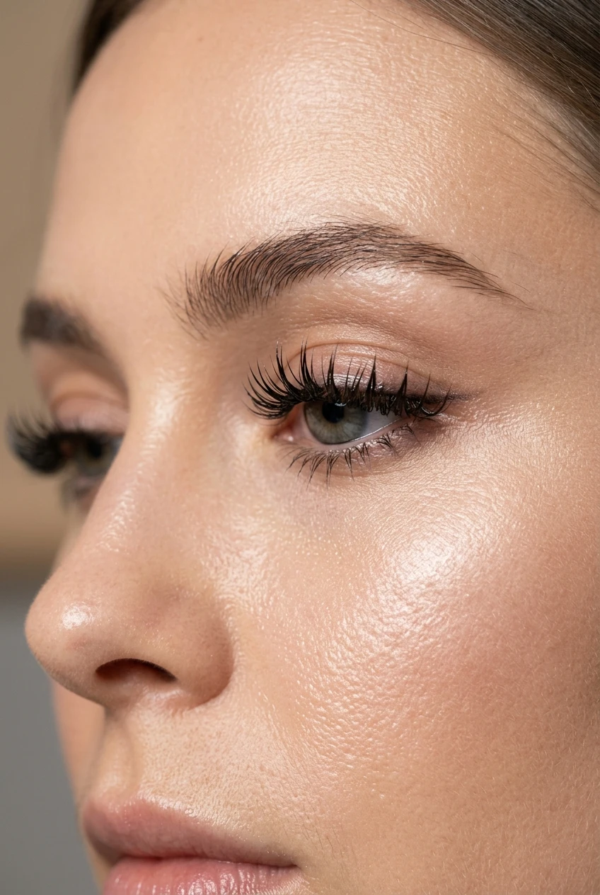 10 Best Short Volume Lashes for Everyday Wear & Soft Glam (2026) 19 7. Textured Wet-Look Short Volume with Closed Micro-Fans - short volume lashes (AI Generated Image)