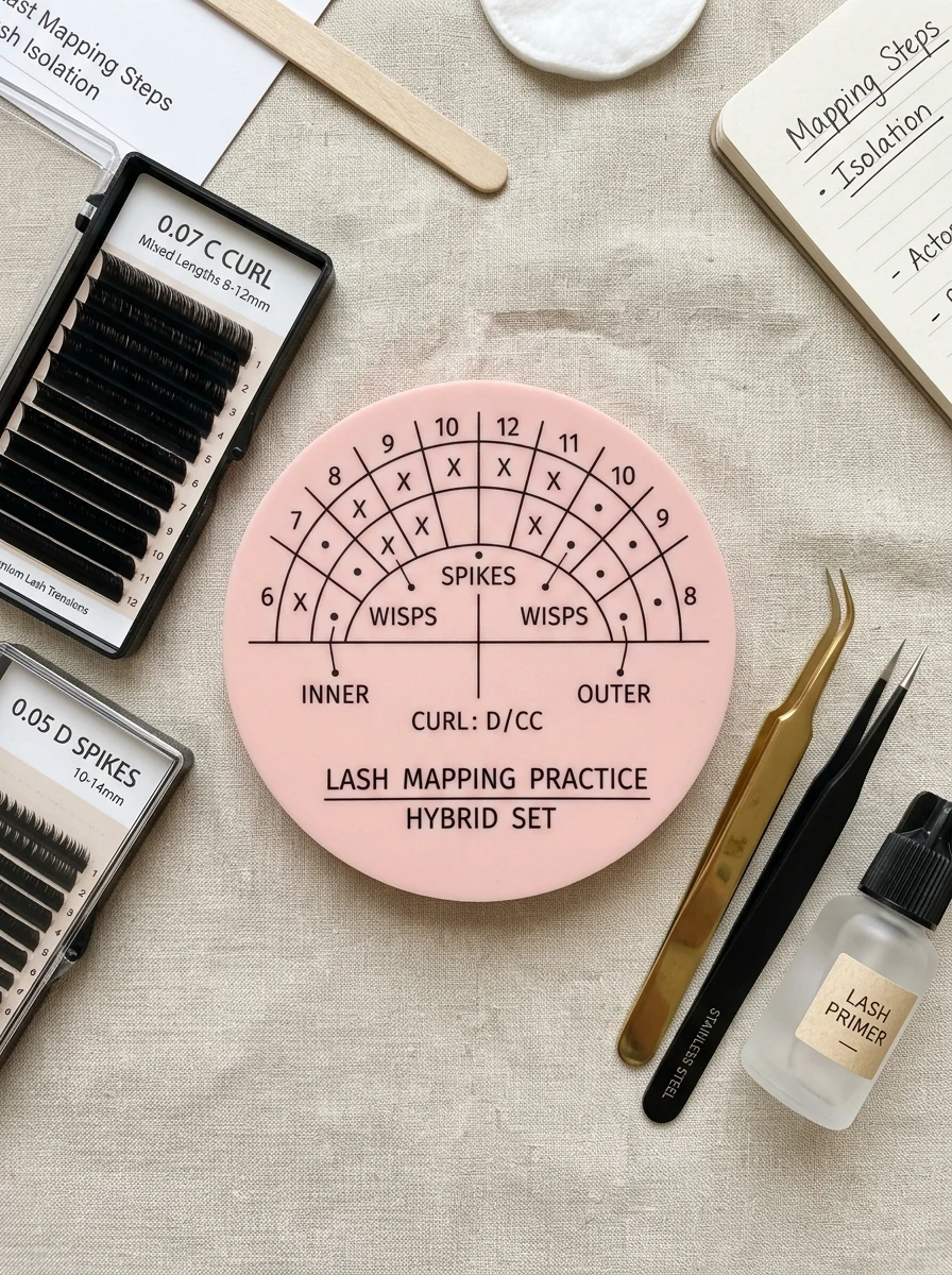 10 Best Anime Lash Maps for Every Eye Shape & Style (2026) 21 9. Silicone Sponge Practice Mapping Blueprint for Apprentice Lash Artists - anime lash map (AI Generated Image)