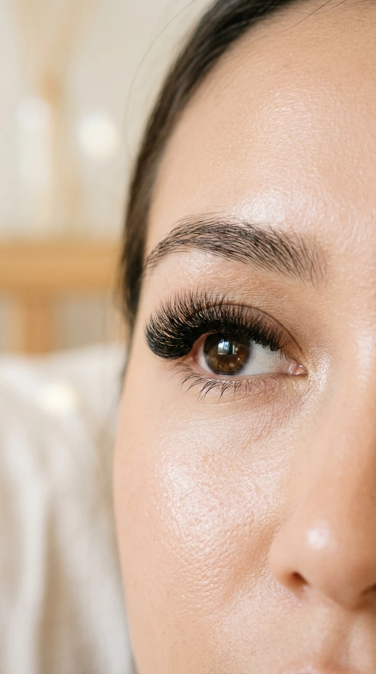 Soft fluffy cashmere mega volume weightless luxury eyelash extensions (AI Generated Image)