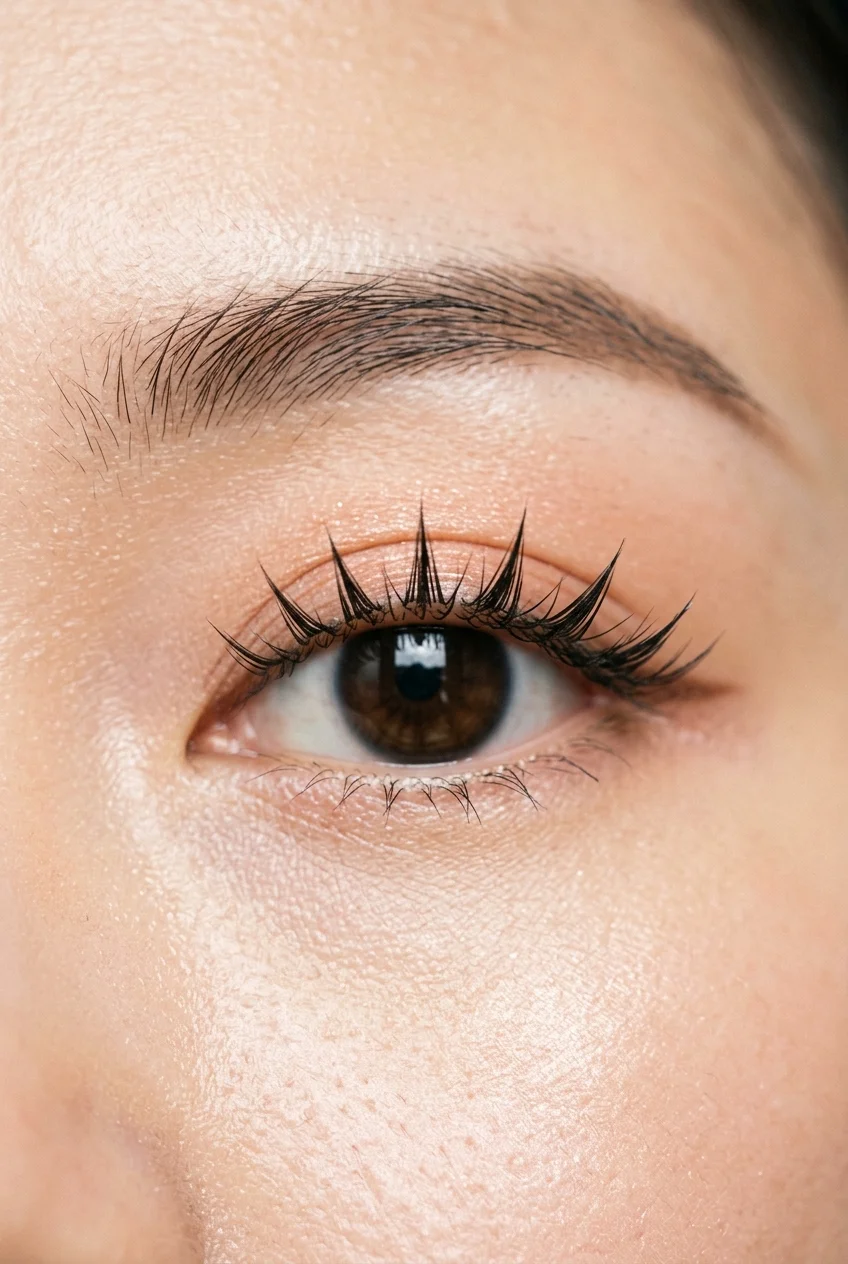 10 Best Individual Lashes Styles for Every Eye Shape (2026) 15 3. Spiky Manga Anime Lashes with Distinct Peak Layering - individual lashes (AI Generated Image)
