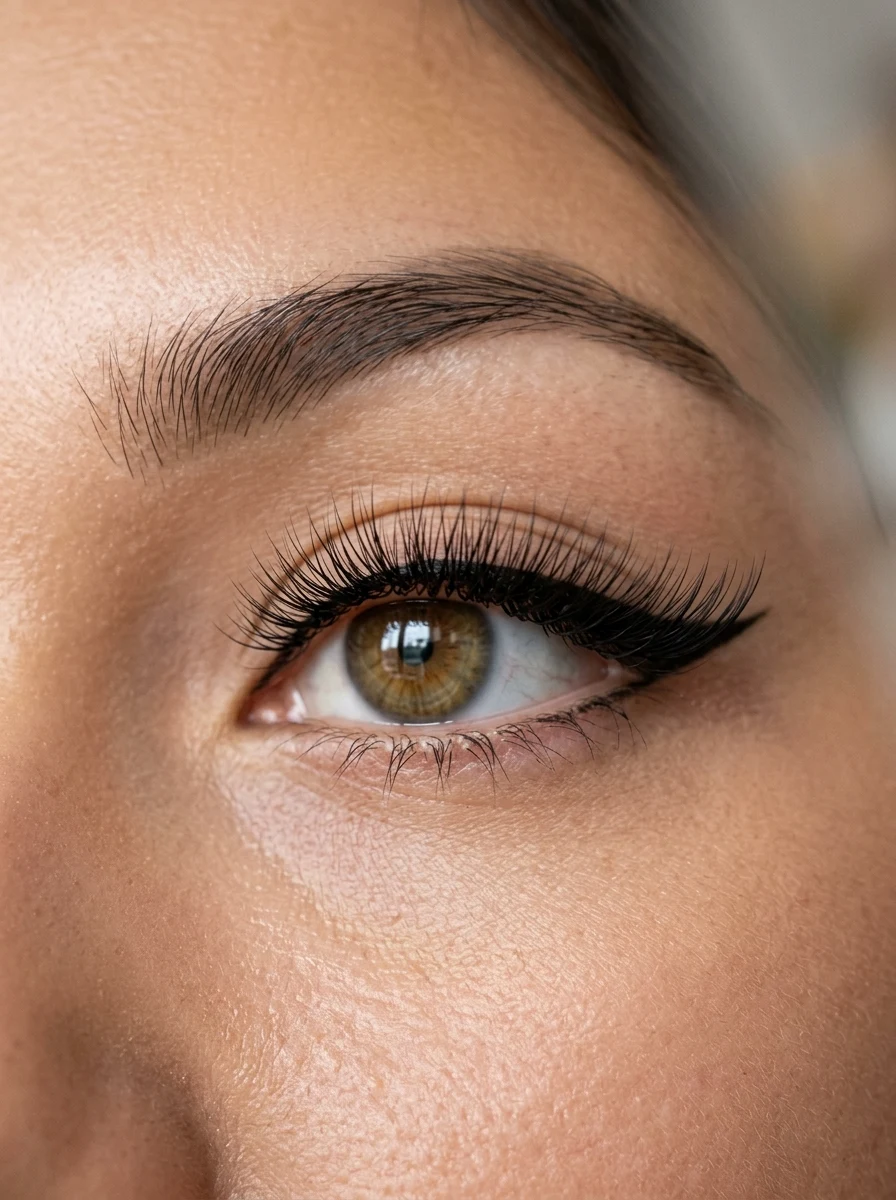 10 Best Classic Lashes Styles for Natural Glam & Everyday Wear (2026) 20 8. Sweeping Sultry Cat Eye D-Curl Classic Lashes - classic lashes (AI Generated Image)