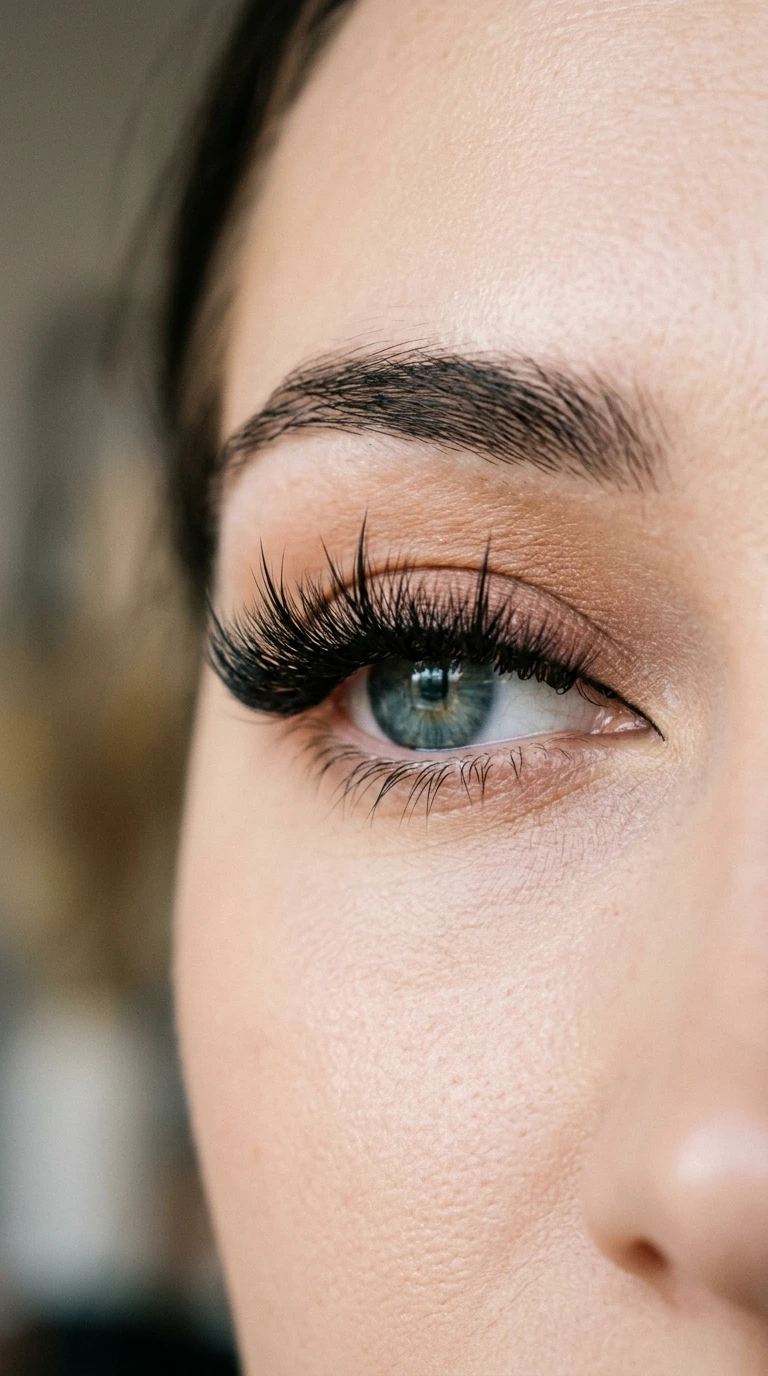 Textured wispy mega volume lashes with distinct 0.03mm spikes (AI Generated Image)