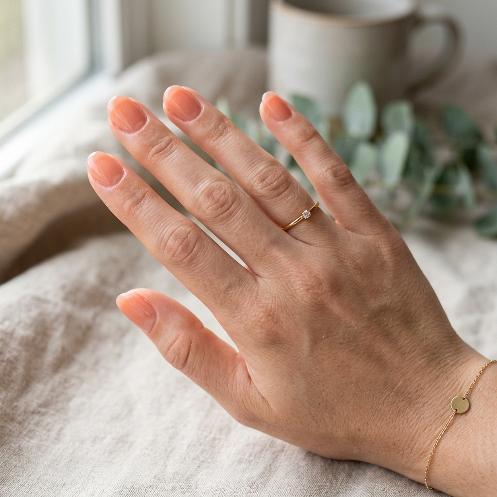 Coral Pink Chrome - August Nail Colors (AI Generated Image)