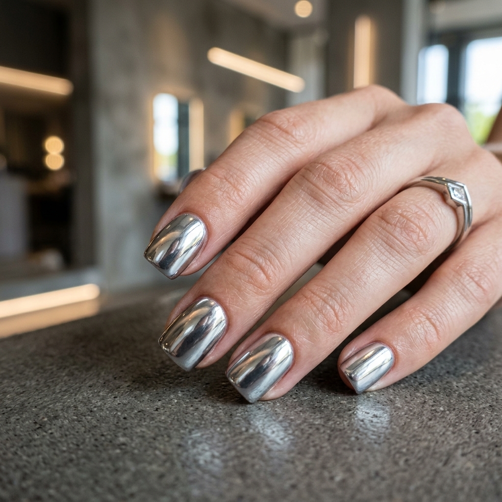 Olive Green Minimalist - August Nail Colors (AI Generated Image)