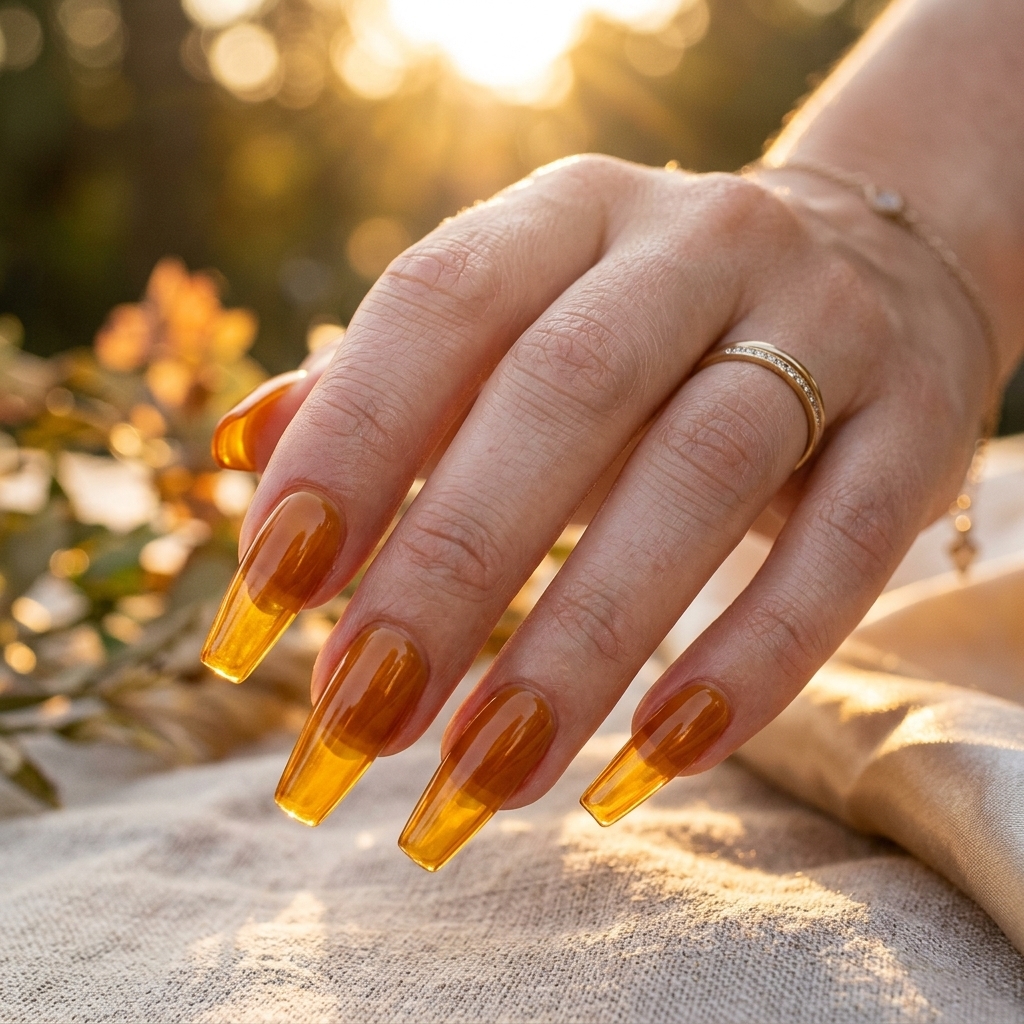 Rose Gold Glitter - August Nail Colors (AI Generated Image)