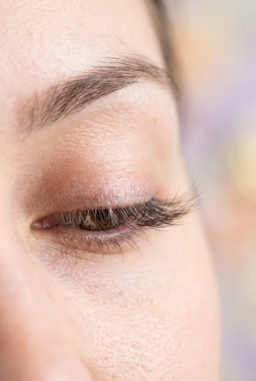 Ultra-light feathery hybrid wispy lash extensions showing weightless fine spikes (AI Generated Image)