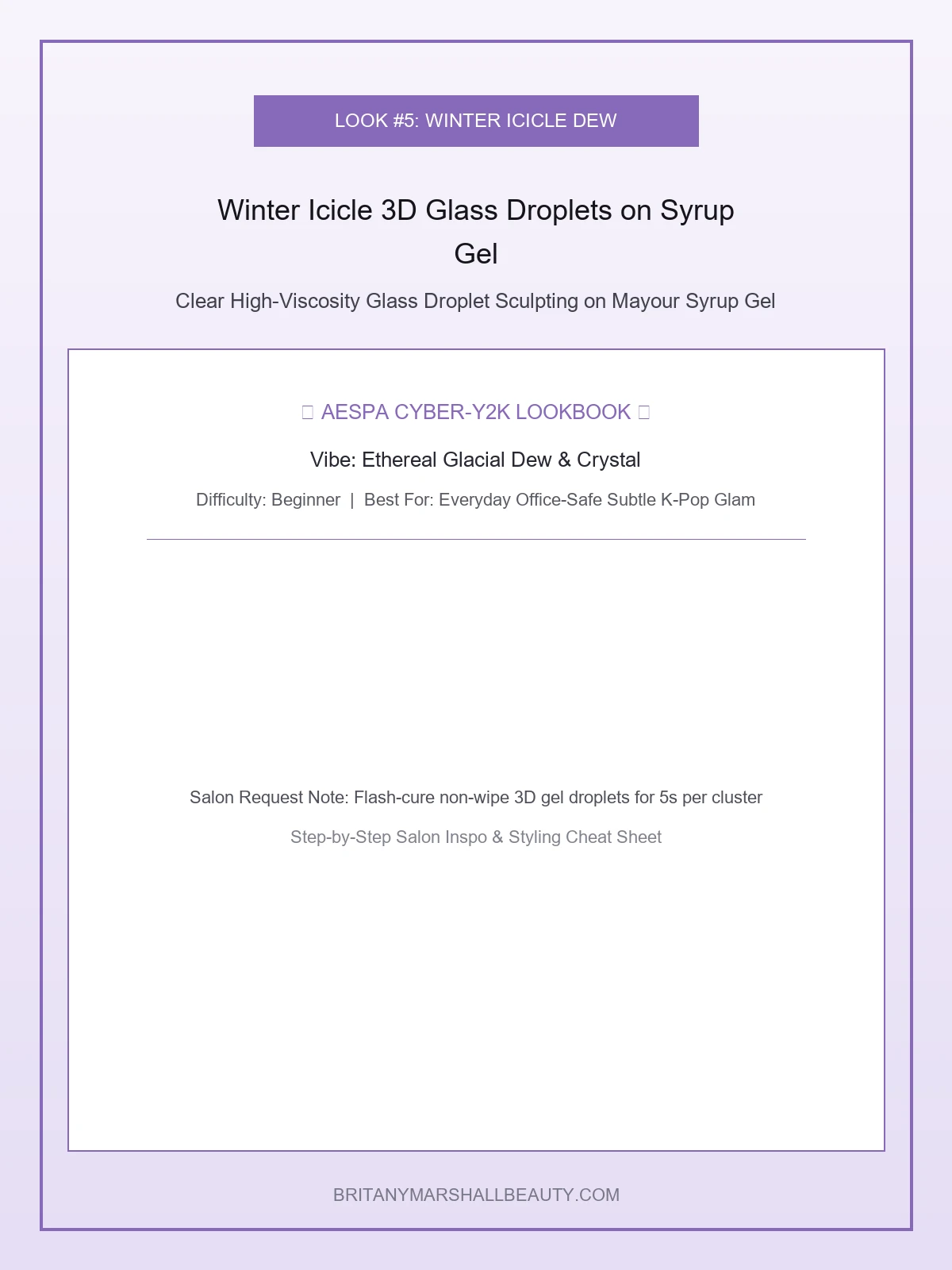 Winter Icicle 3D Glass Droplets on Syrup Gel - aespa nail designs (AI Generated Image)