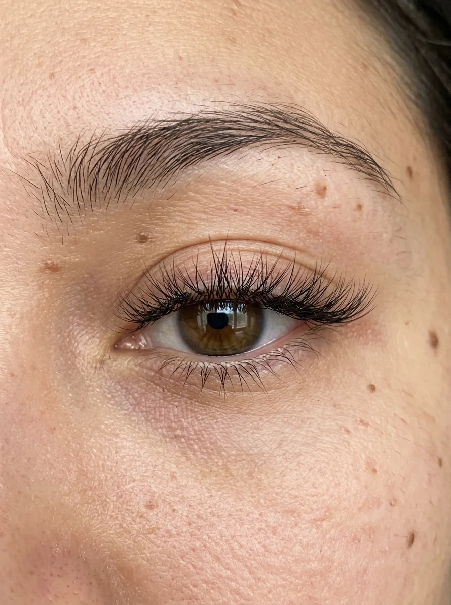 everyday wispy natural lash map with alternating 9mm and 11mm spikes (AI Generated Image)