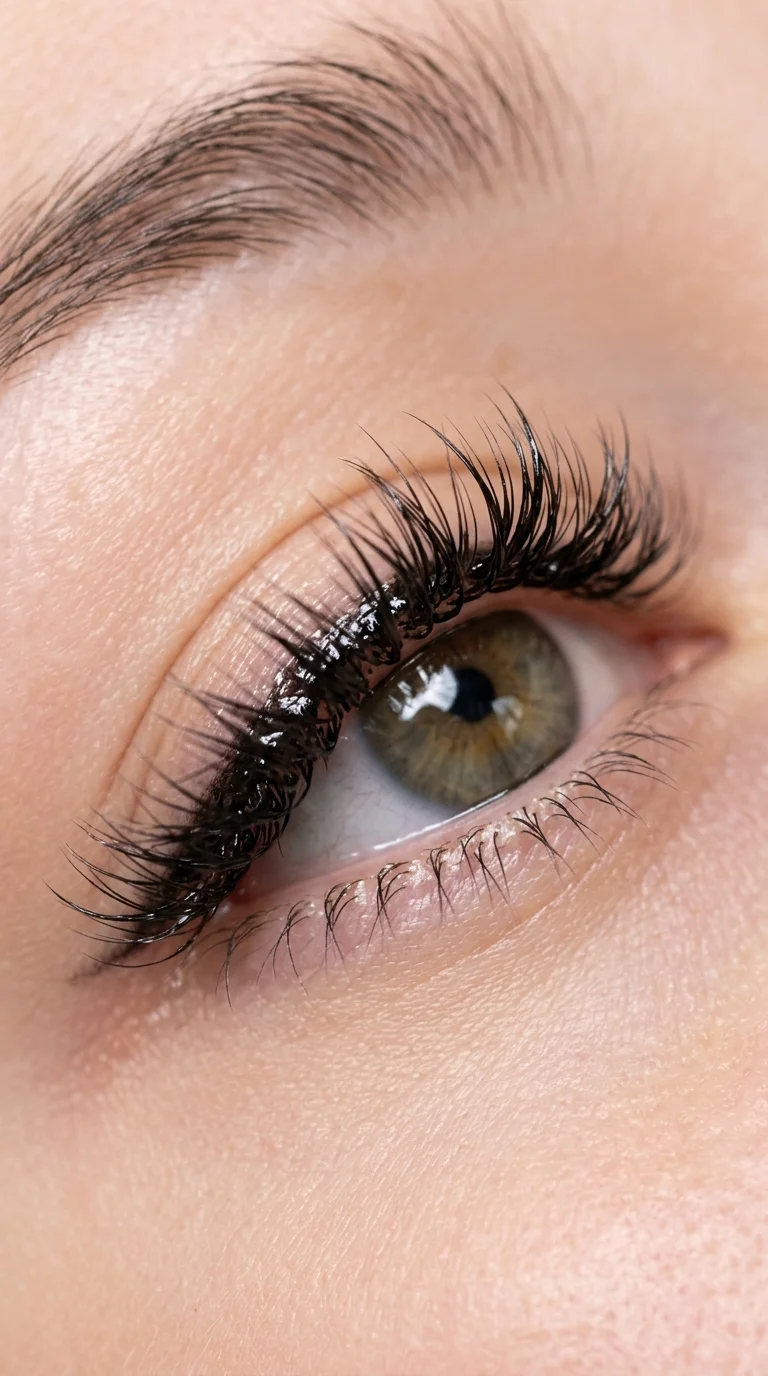 wispy volume lash extensions wet look hybrid map (AI Generated Image)