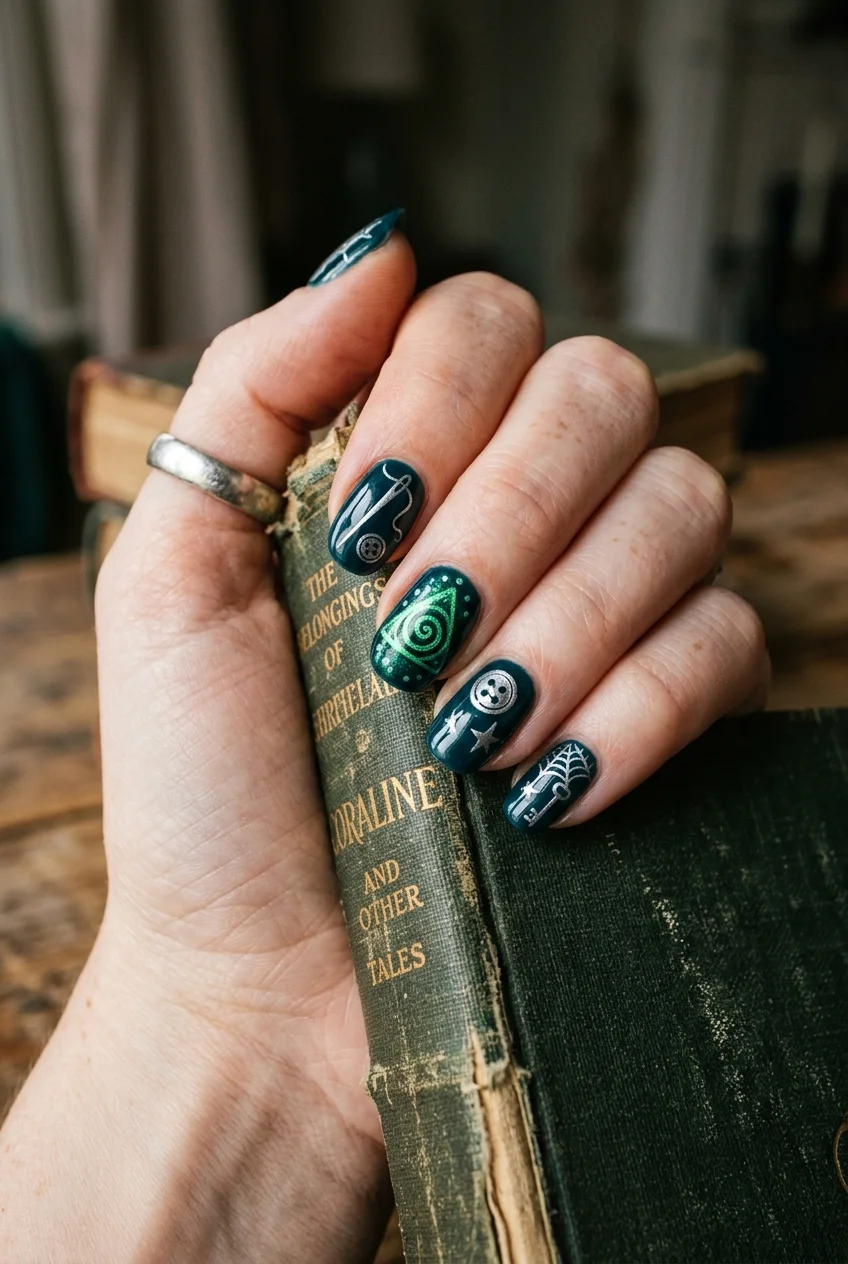 7. The Other Mother Seeing-Stone & Needle Nails - ghost nails (AI Generated Image)