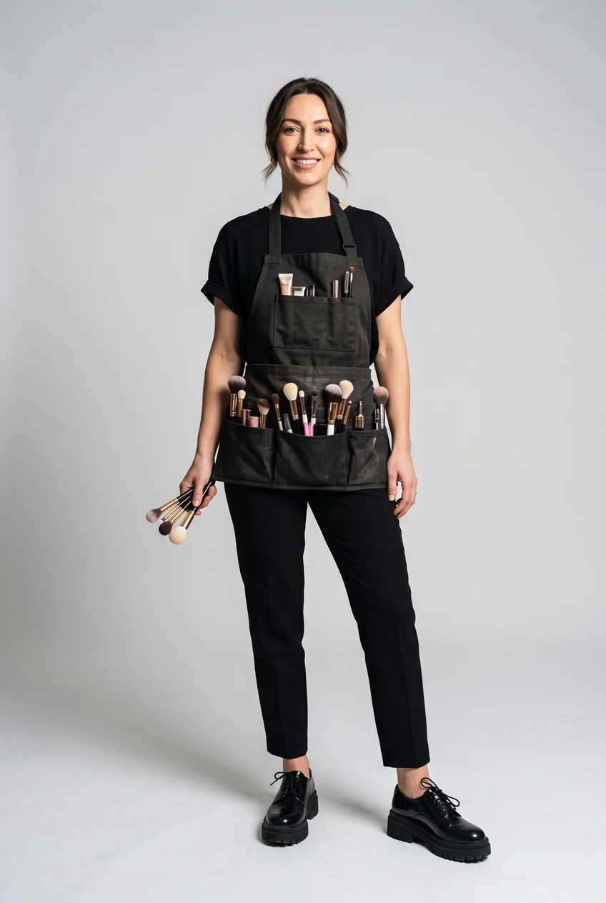 1. All-Black Minimalist Pro Artist Uniform - makeup artist aesthetic (AI Generated Image)
