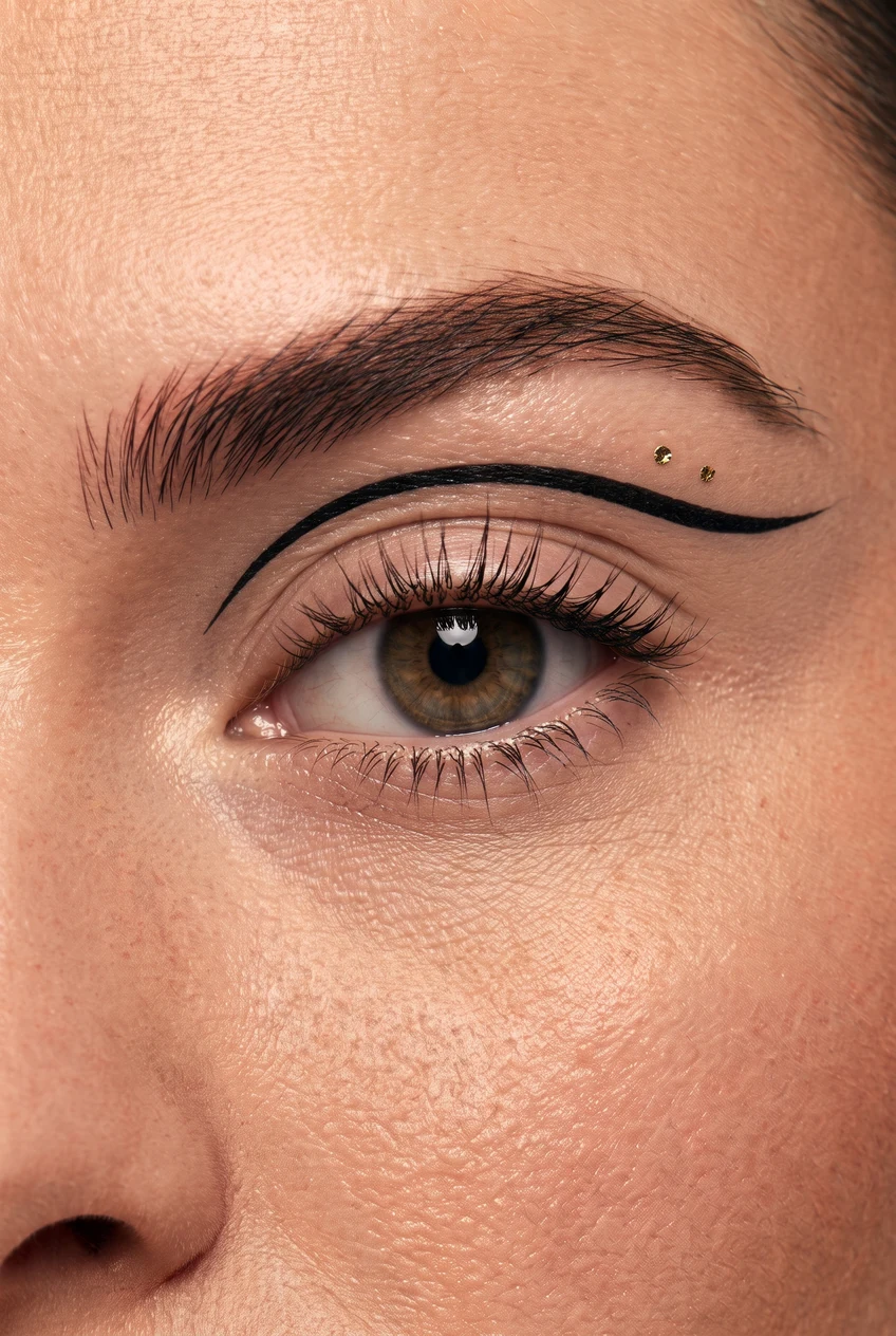 8. Floating Graphic Minimalist Crease Line - everyday eyeliner guide (AI Generated Image)