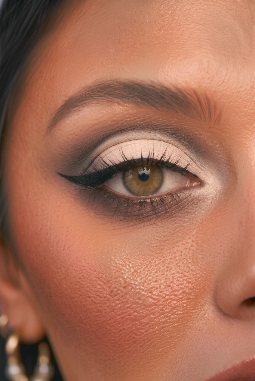 15. Subtle Neon Coral Sunset Gradient Wash - pretty soft glam makeup (AI Generated Image)