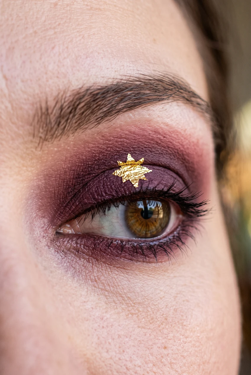 19. Deep Royal Violet Jewel-Toned Halo Eye - pretty soft glam makeup (AI Generated Image)